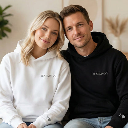 Unser Datum – Personalisiertes Hoodie Set (S/W)